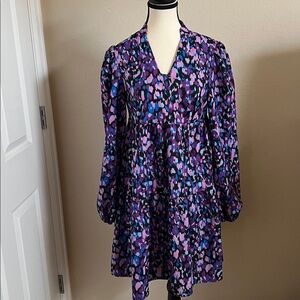 Vibrant Multicolor mid thigh Sleeve Dress